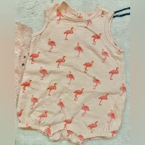 Primary Clothing Pink Flamingo Print Baby Romper